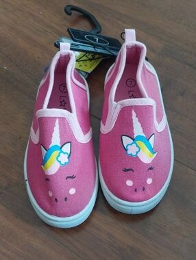 Kids Pink Unicorn Slip-On Sneakers